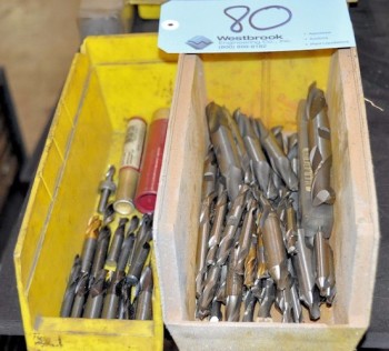 Lot-Double End Mills with Carbide End Mills in (2) Bins