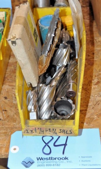 Lot-(1) Bin Hougen style cutters &(1) Bin of milling cutters