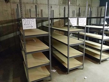 Content of Bay in basement to include 7 shelving
