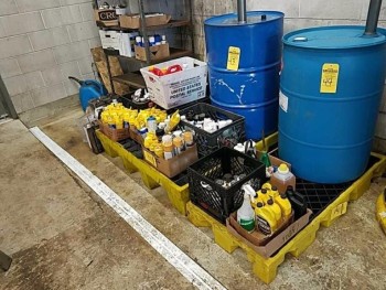 Contents of boxes crates and floor in front of