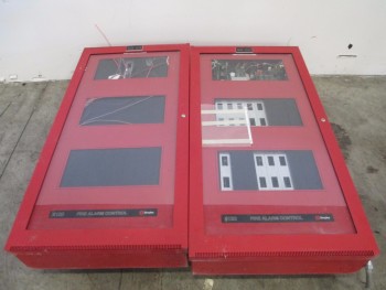 LOT OF 2 SIMPLEX 4120 FIRE ALARM SAFETY CABINET