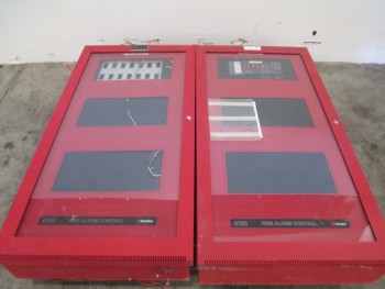 LOT OF 2 SIMPLEX 4120 FIRE ALARM SAFETY CABINET