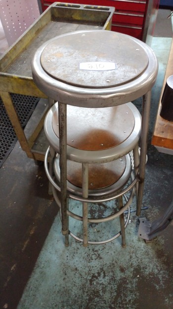3 metal shop stools