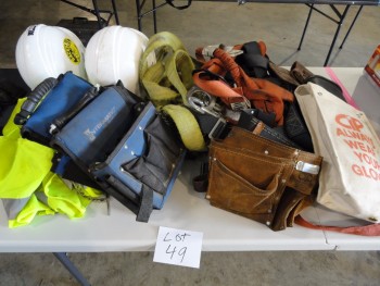 Safety Equipment - Harness, tool belts, gloves, hard hat, etc.