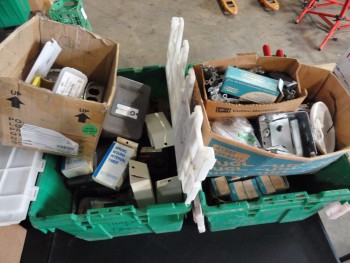 Box Lot: Leviton Timers, Switches, Plates, etc.