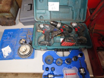 Three Bosch hand drill & Impact & Drill