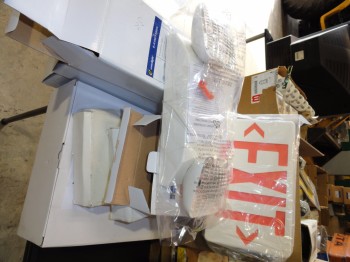Lot of: Emergency lights, LED exit signs, New in Box
