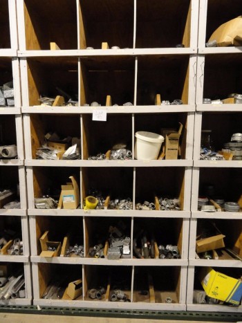 Shelving w/Hubs, Flex, Romex, Box Covers, etc.