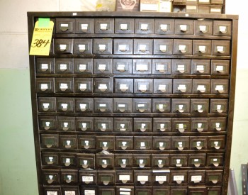 LOT - Content Cap Screws and Pins 100 Drawer Cabinet