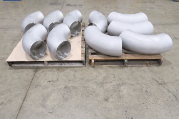 2 PALLETS OF 10IN ELBOW PICOR FOOD GRADE PIPE FITTINGS, SCH 5S, 316SS