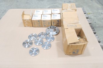 1 PALLET OF ASSORTED PICOR AND TUBE-LINE FOOD GRADE PIPE FLANGE FITTINGS, SCH 5S, 316SS