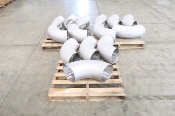 3 PALLETS (14) OF 10IN ELBOW PICOR FOOD GRADE PIPE FITTINGS, SCH 5S, 304SS