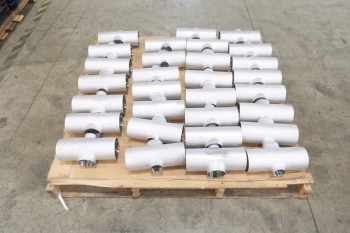 1 PALLET OF 4X4X3X2IN PICOR FOOD GRADE PIPE FITTINGS, SCH 5S, 304SS