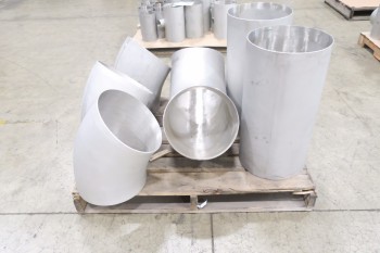 1 PALLET OF ASSORTED 14IN PICOR FOOD GRADE PIPE FITTINGS, SCH 5S, 304SS