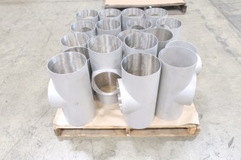 1 PALLET OF ASSORTED 8IN PICOR FOOD GRADE PIPE FITTINGS, SCH 5S, 304SS