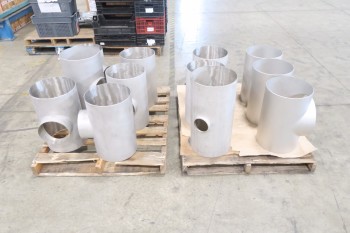2 PALLETS OF ASSORTED 12IN PICOR FOOD GRADE PIPE FITTINGS, SCH 5S, 304SS