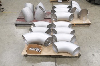 3 PALLETS OF ASSORTED ELBOW PICOR FOOD GRADE FITTINGS, SCH 5S, 6-MOLY