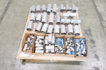 1 PALLETS OF ASSORTED T PICOR FOOD GRADE PIPE FITTINGS, SCH 5S, 6-MOLY
