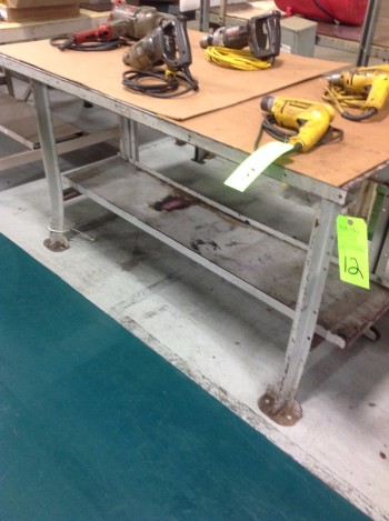 Lot of (4) Metal work Benches, (1)4'x6'x34
