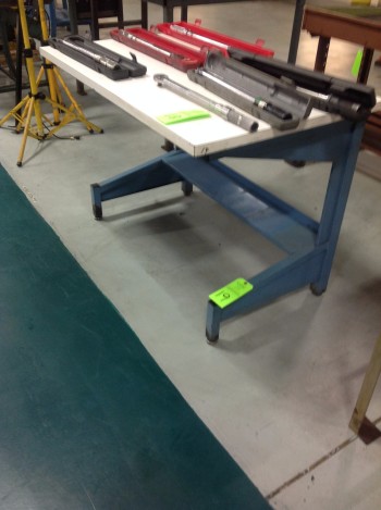 Lot of (6) Various sized Metal Work Tables