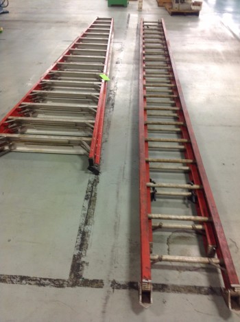 Lot of (2) 16\' Ladders, A-Frame, Approx. 36\' Extension, Fiberglass