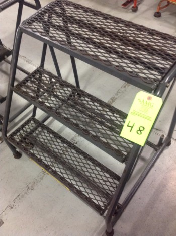 Lot of (10) Rolling Metal Ladders