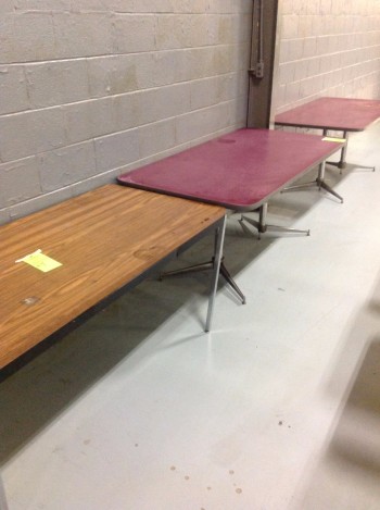 Lot of (10) Formica Tables, Metal Desk
