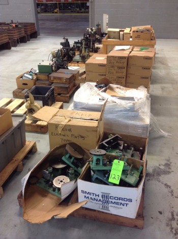 Lot of (13) Pallets w/ Gages (In process+post process), Fixtures