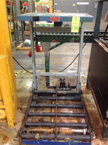 Lot of (2) Battery Change racks w/(2) Dayton winches