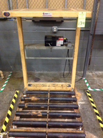 Lot of (2) Battery Change racks w/(1) Dayton winch