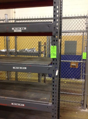 Lot of Steel Pallet Racks w/ Chain link security fencing