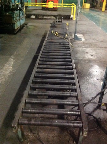 Approx. 25\' Roller Conveyor, Located in Heat treat room