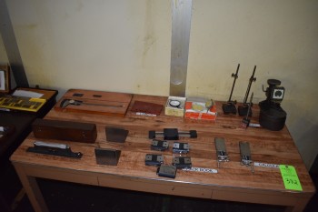 Lot of Calipers & contents w/Table