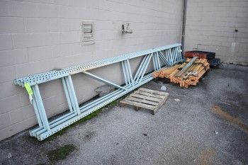 Lot of Misc. Metals, Racking, Conveyor, located outside