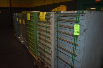 Lot of (7) Stanley Vidmar drawer style Tool Cabinet