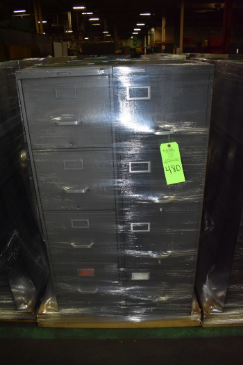 Lot of (2) 4 Drawer metal office file Cabinets