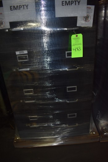 Lot of (2) 4 Drawer metal office file Cabinets