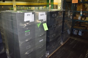 Lot of (6) 4 Drawer metal office Cabinets