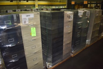 Lot of (8) 4 drawer metal office FIle Cabinets