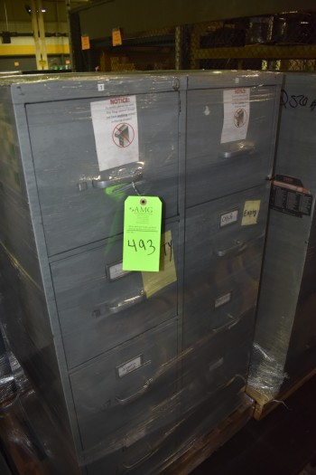 Lot of (6) 4 Drawer metal office Cabinets