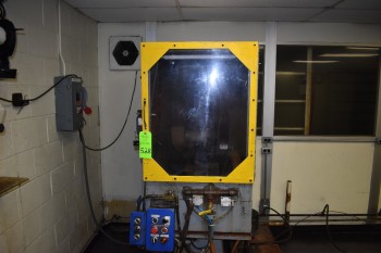 Chop Saw & Electric enclosure w/ Coolant tank & Pump, Located in Heat Treat room