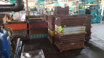Lot of approx. (50) stack able Steel Tubs