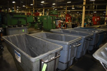 Lot of (5) Plastic Garbage Dump Carts