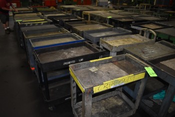 Lot of (11) Plastic tool shop Carts