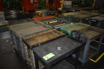 Lot of (10) Plastic wheeled Carts