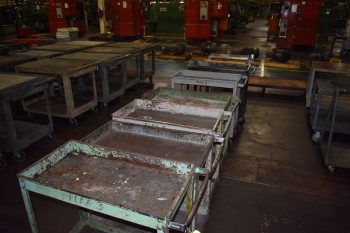 Lot of (8) Metal rolling shop Carts