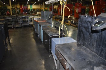 Lot of (8) Metal rolling shop Carts