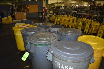 Lot of (17) Plastic Garbage cans
