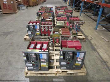 7 PALLETS OF ASSORTED WESTINGHOUSE LOW VOLTAGE BREAKERS