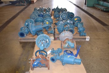 7 PALLETS FOR ASSORTED SIZE ITT DIA-FLO DIAPHRAGM VALVES 1-1/2IN-4IN